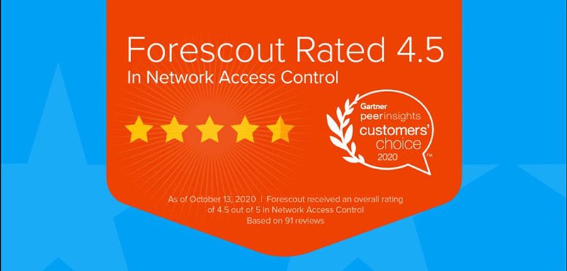 Giải pháp NAC của Forescout đạt giải thưởng Gartner Peer Insights Customer’s Choice năm 2020