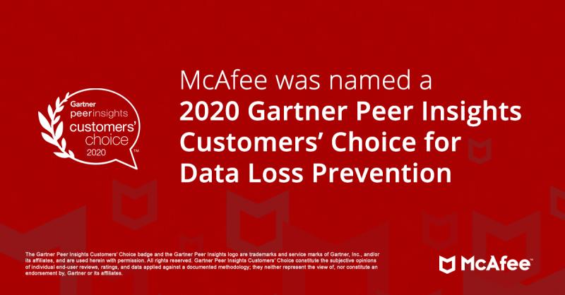 Giải pháp McAfee Data Loss Prevention (DLP) nhận được danh hiệu Gartner Peer Insights Customers’ Choice For Enterprise Data Loss Prevention